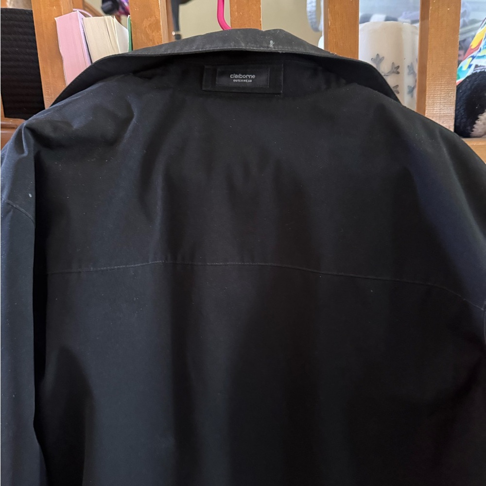 Claiborne Black Trench Coat for Men - Picture 2 of 6